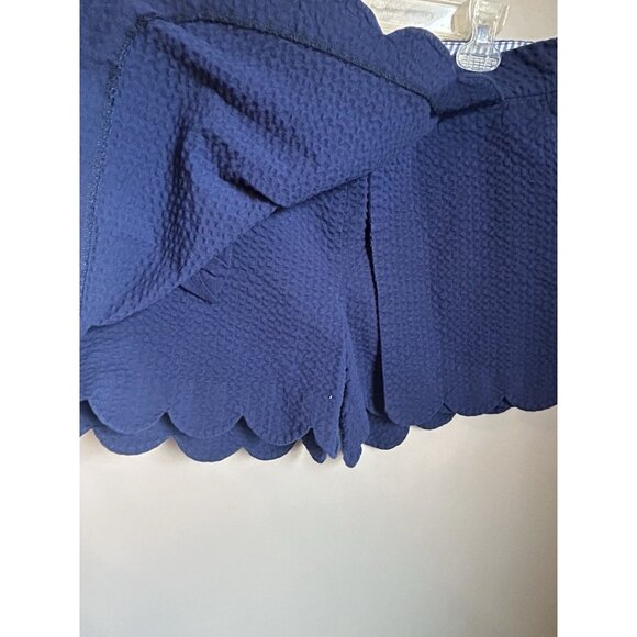 Vineyard Vines Women's Scalloped Skort Skirt Shorts Size 10 Navy Seersucker - Picture 6 of 9